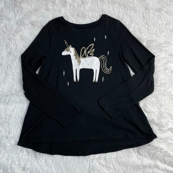 Cat & Jack Other - CAT & JACK Black Unicorn Sweater Medium